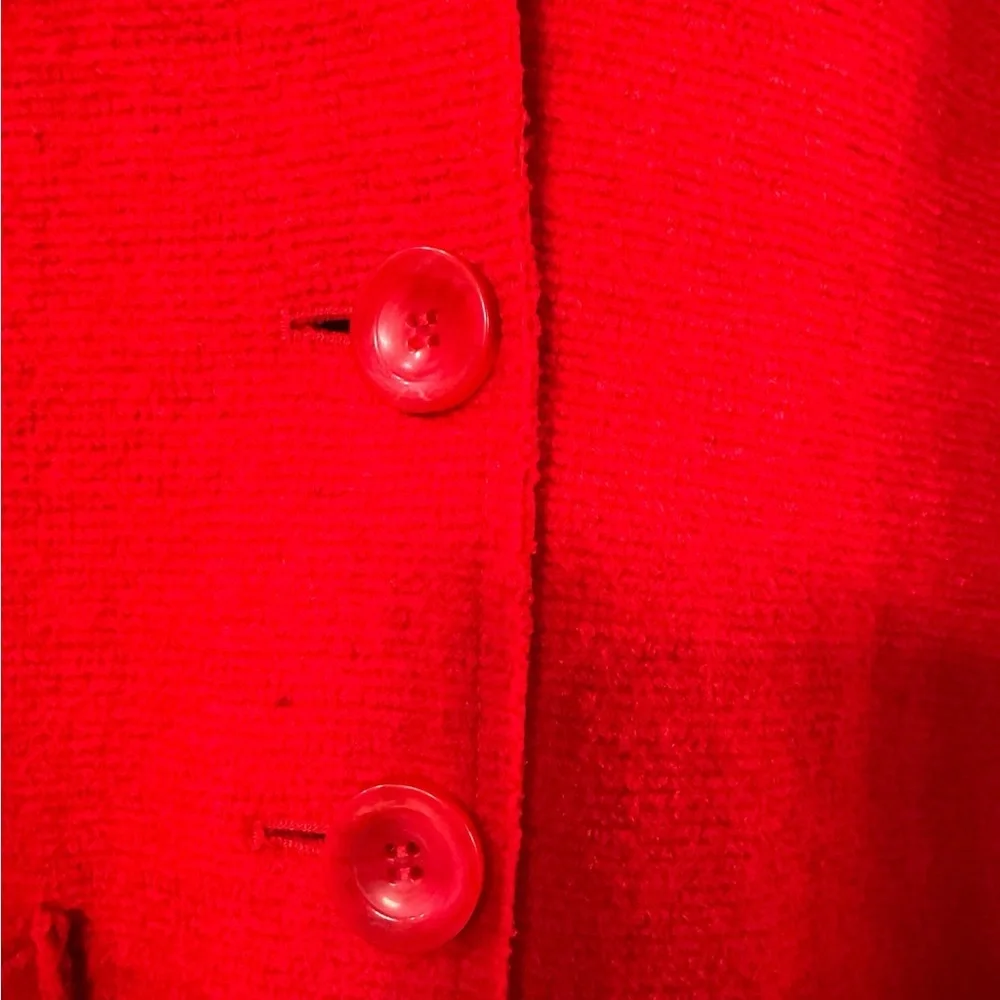 Chico's Red‎ Trench Coat Classic Button-Front Design-size 3 - Picture 3 of 5